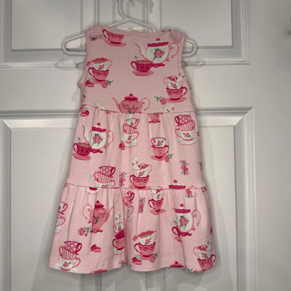 Gymboree Girls Pink Tea Party Mouse Teacup‎ Dress Size 3T